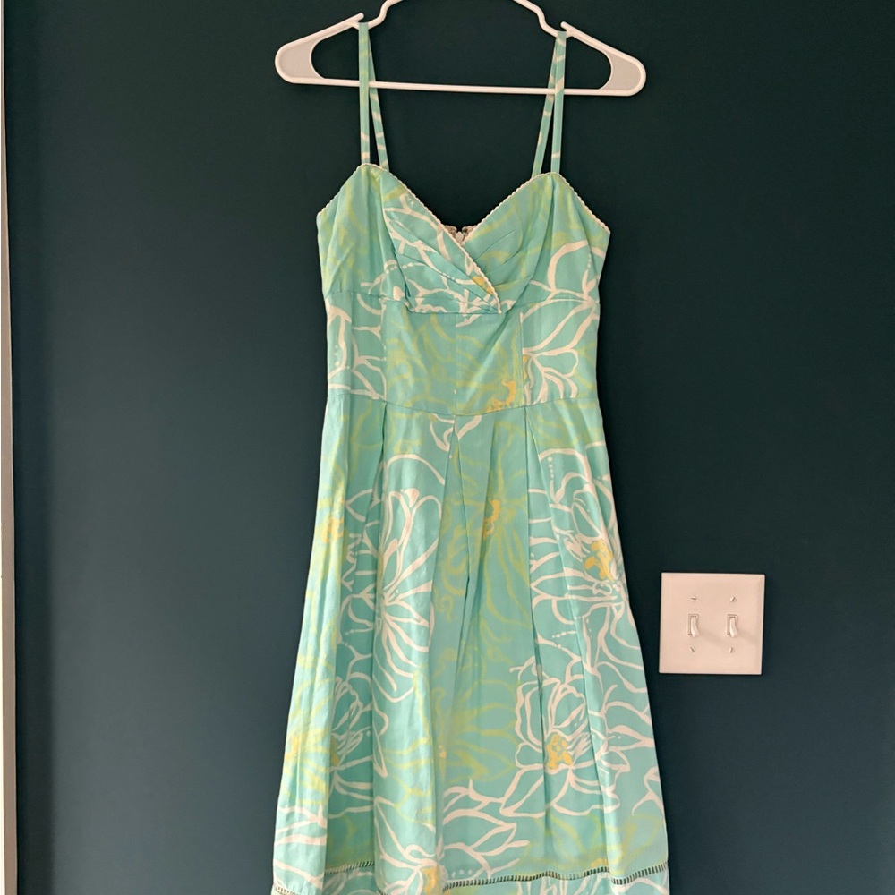 Floral Mint Green Spaghetti Strap Dress